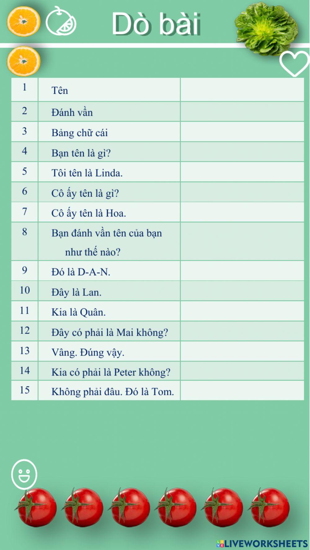 Dò bài lớp 3 13-9