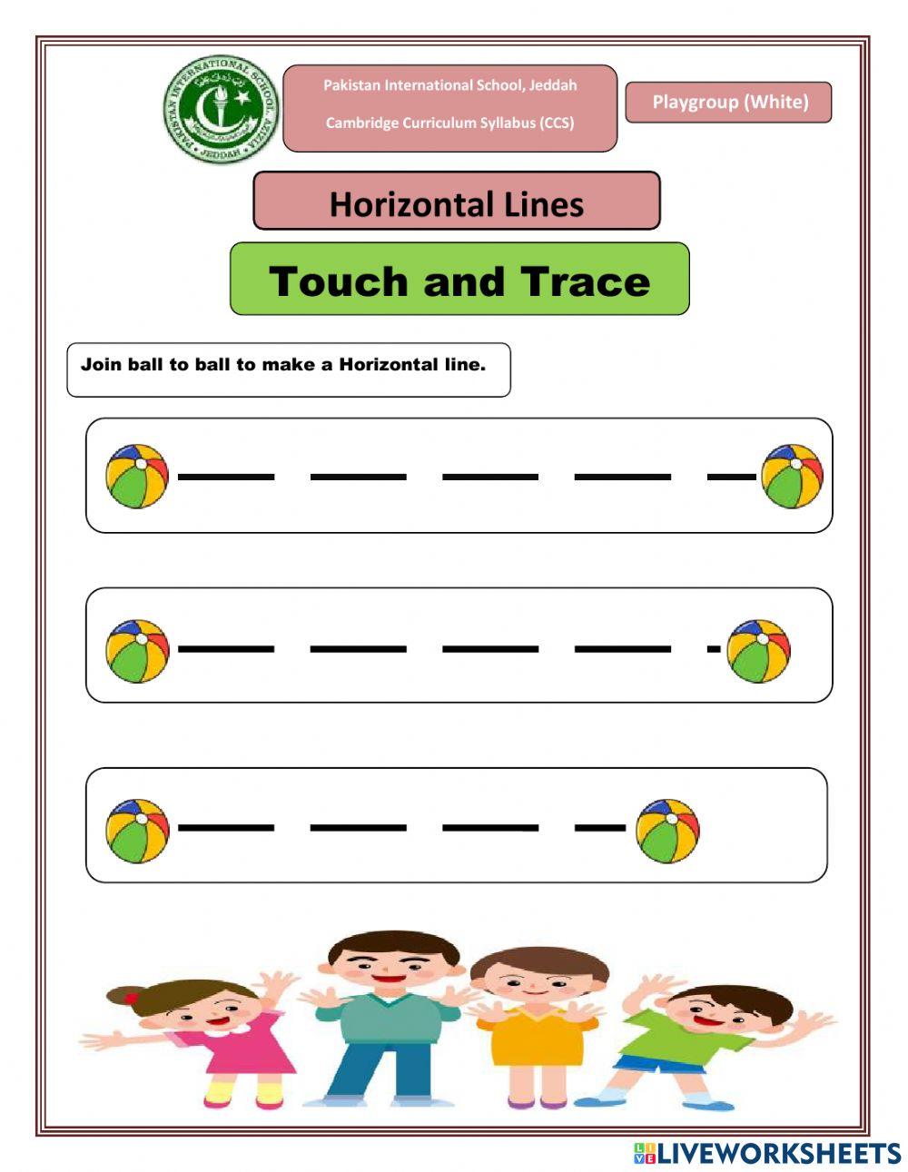 Touch and Trace horizontal line