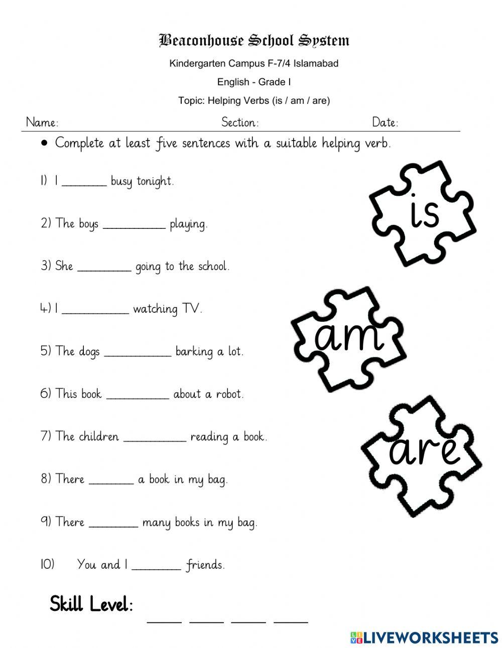 Helping Verbs is Am Are 1388995 Ismarah helping-verbs-is-am-are-1388995-ismarah