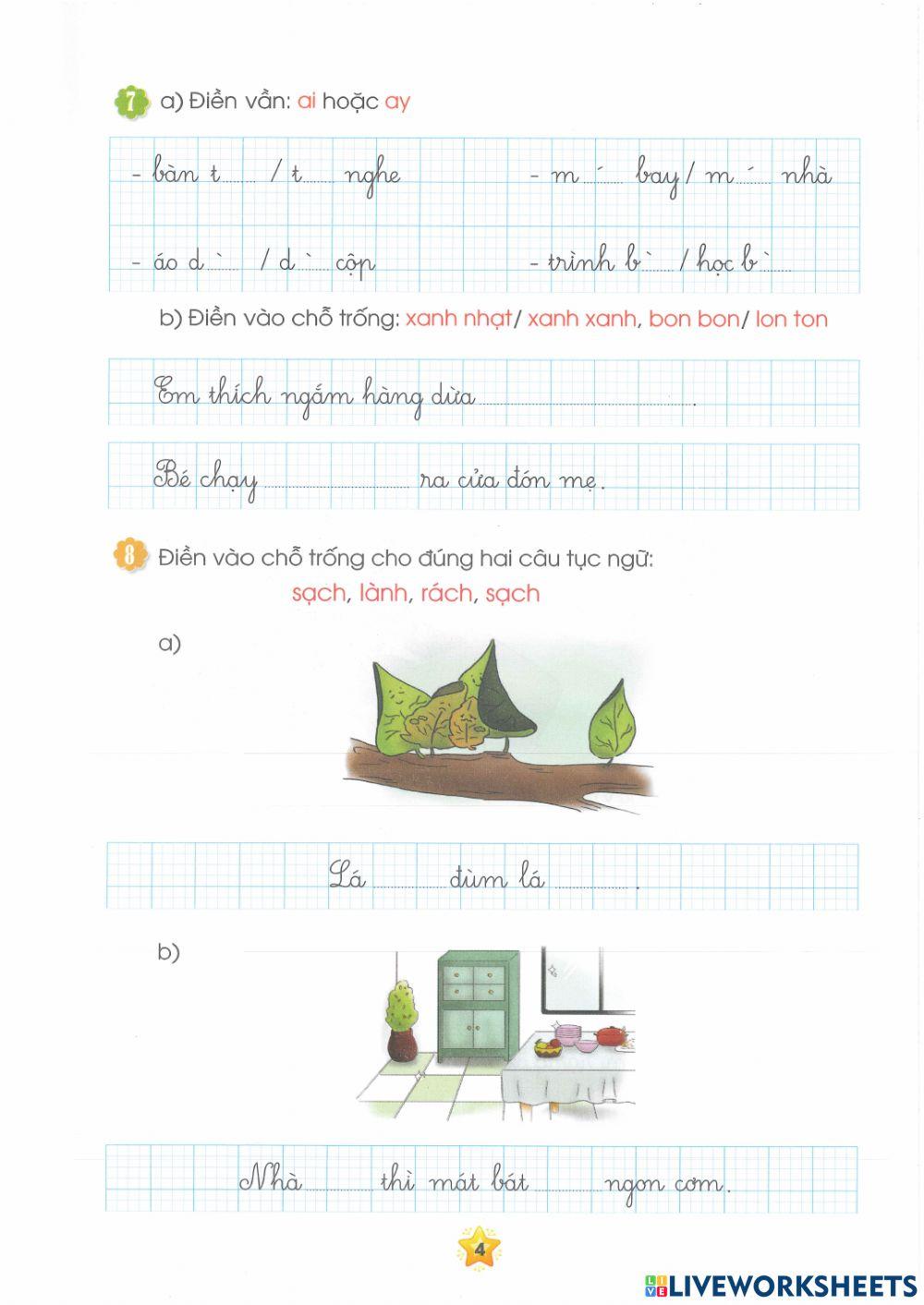 PBT Tiếng Việt ôn tập đầu lớp 2 (3)