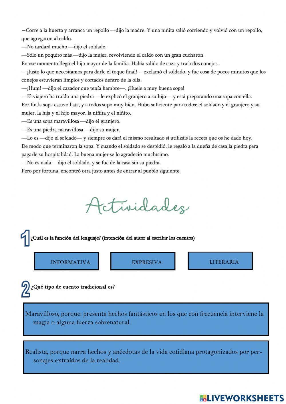 Cuentos realistas y fantásticos