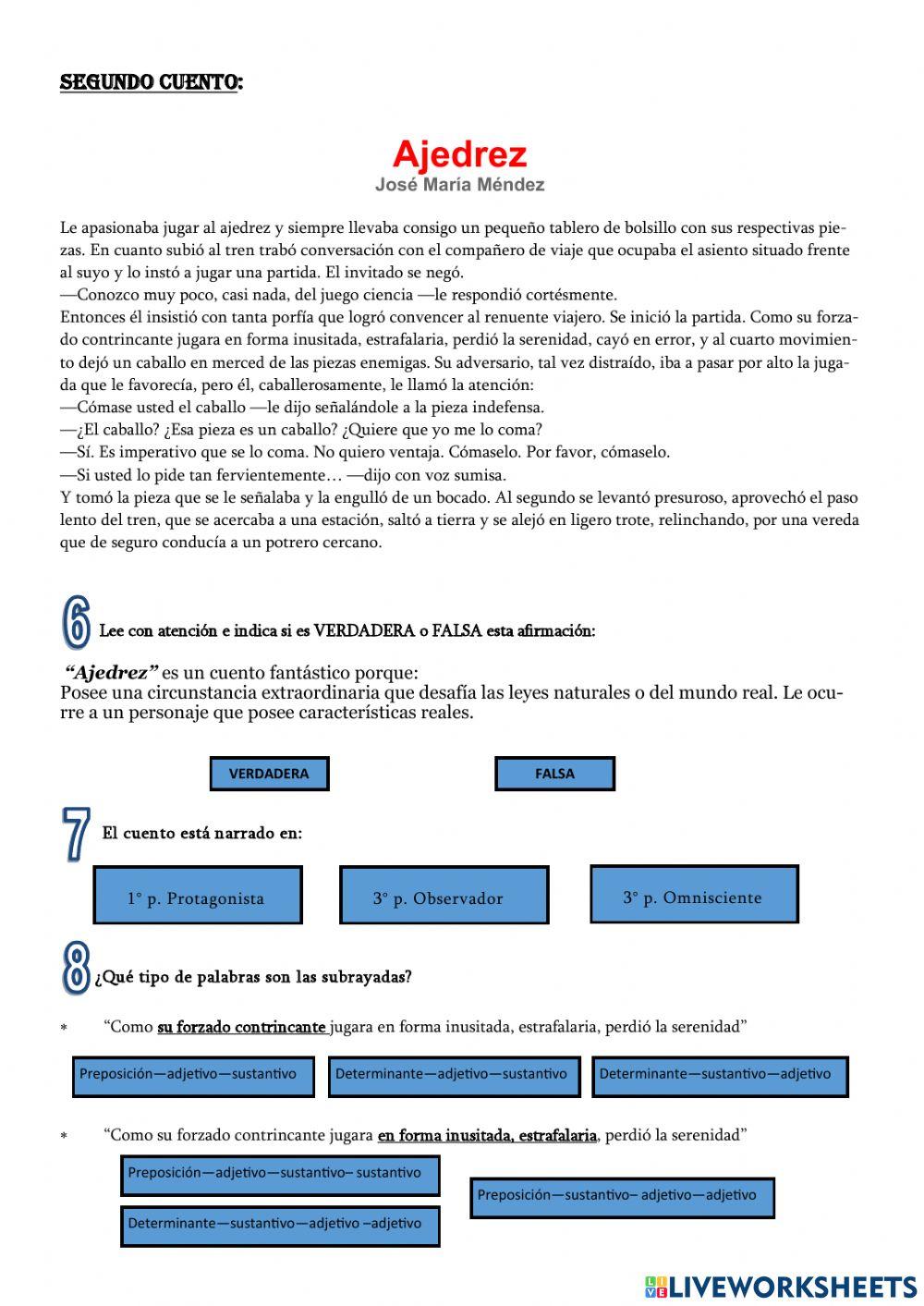 Cuentos realistas y fantásticos