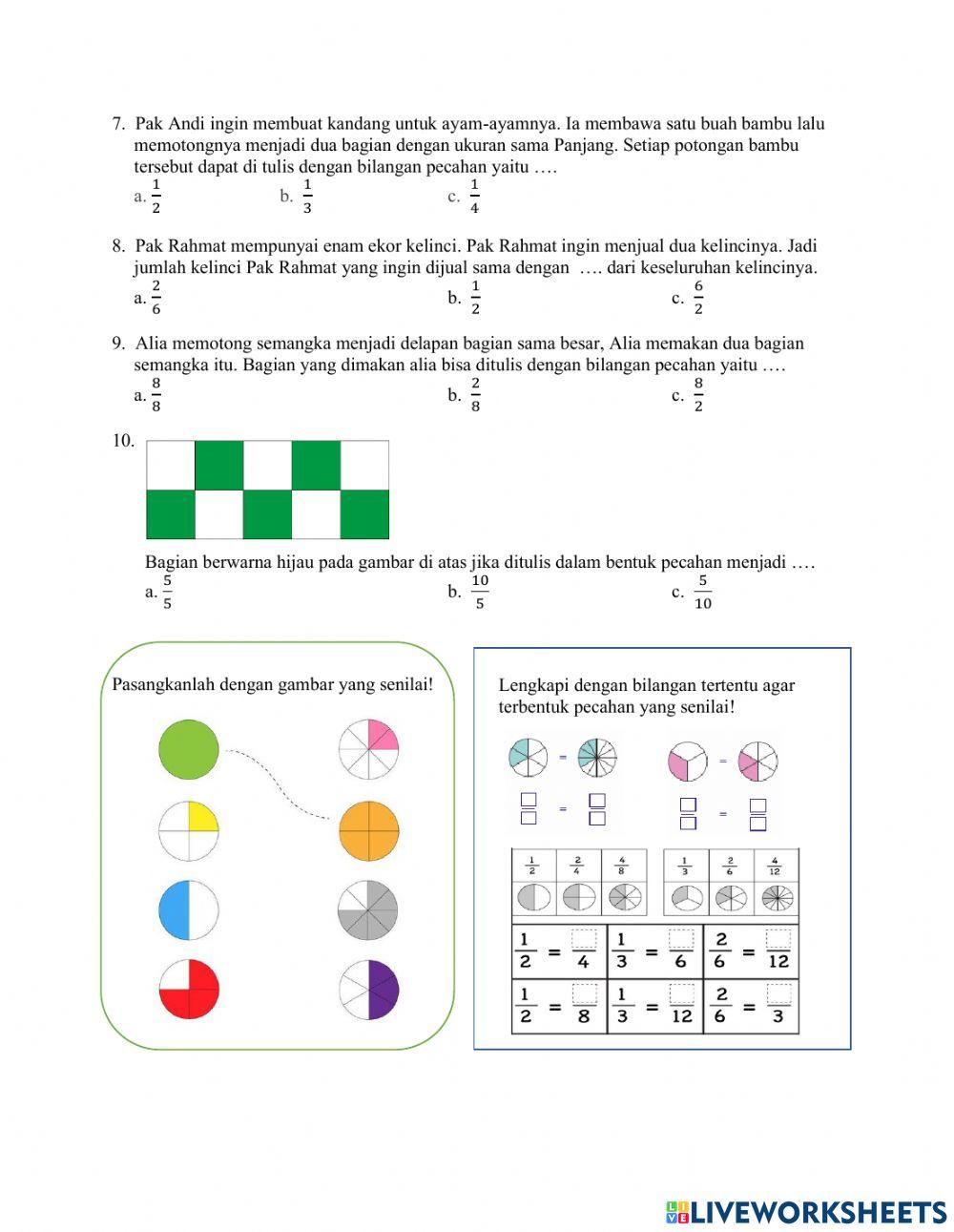 Pecahan Sederhana dan Pecahan Senilai