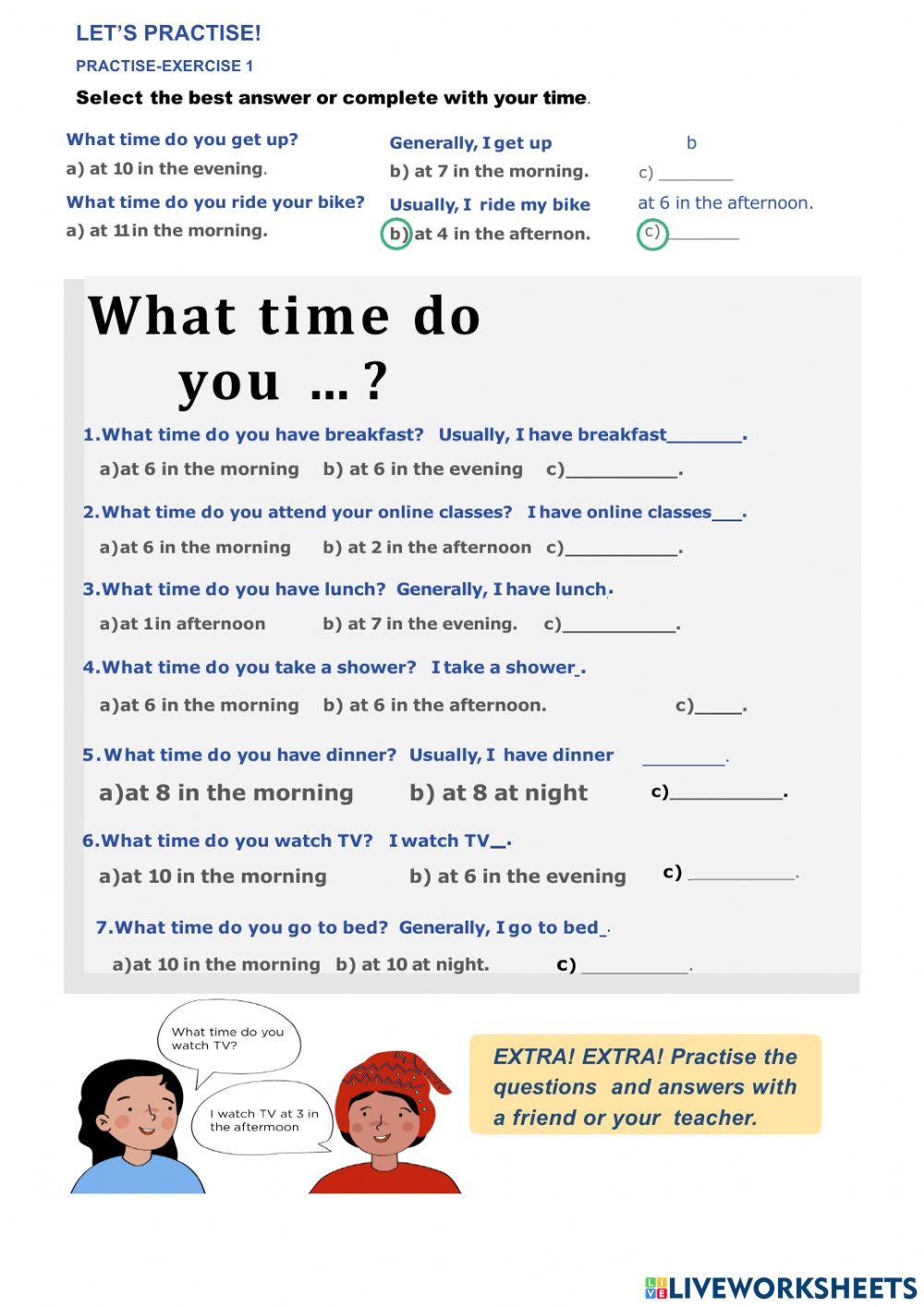 Activity 2 pre a1: WHAT TIME...?