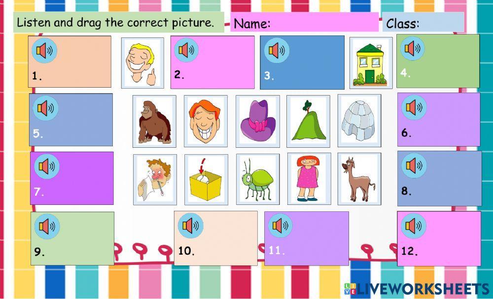 Single-letter sound G H I