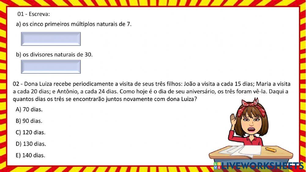 Múltiplos e divisores