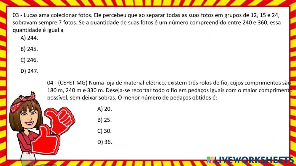 Múltiplos e divisores