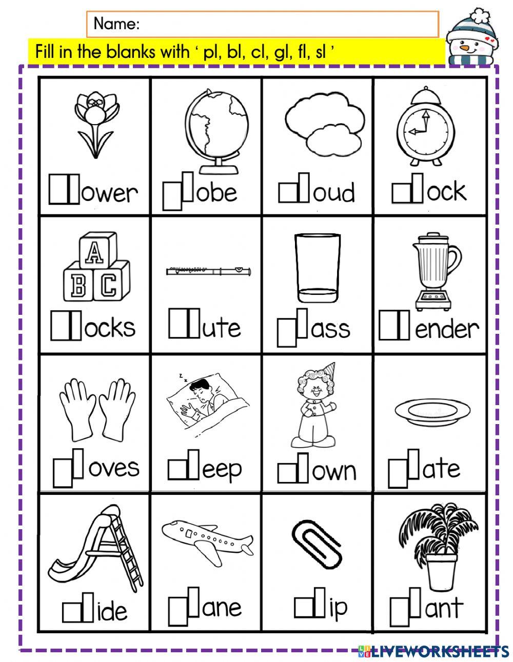 English Year 3 Phonics 1 - l blends 2