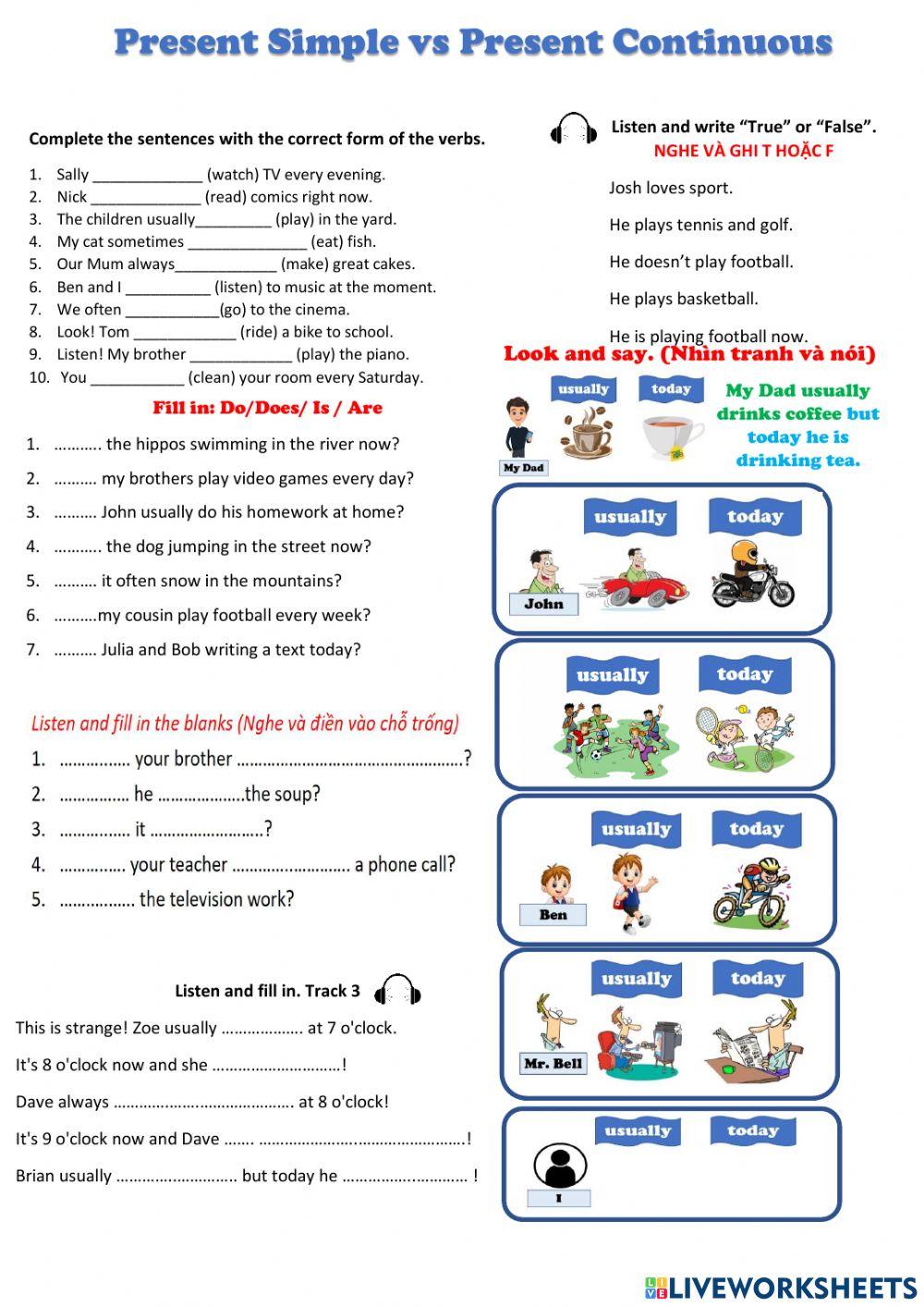 Present simple and Present Continuous