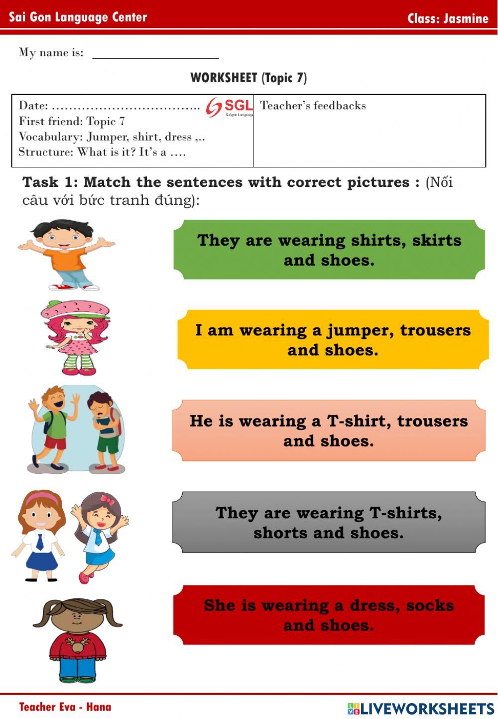 Jasmine Topic 7 - clothes (16.9.2021)