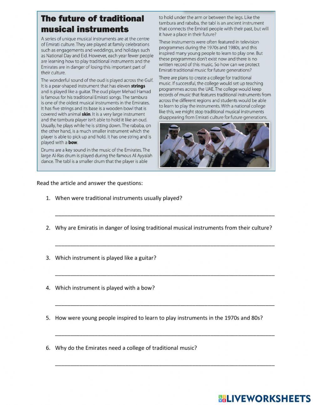 Future of traditional musical instruments