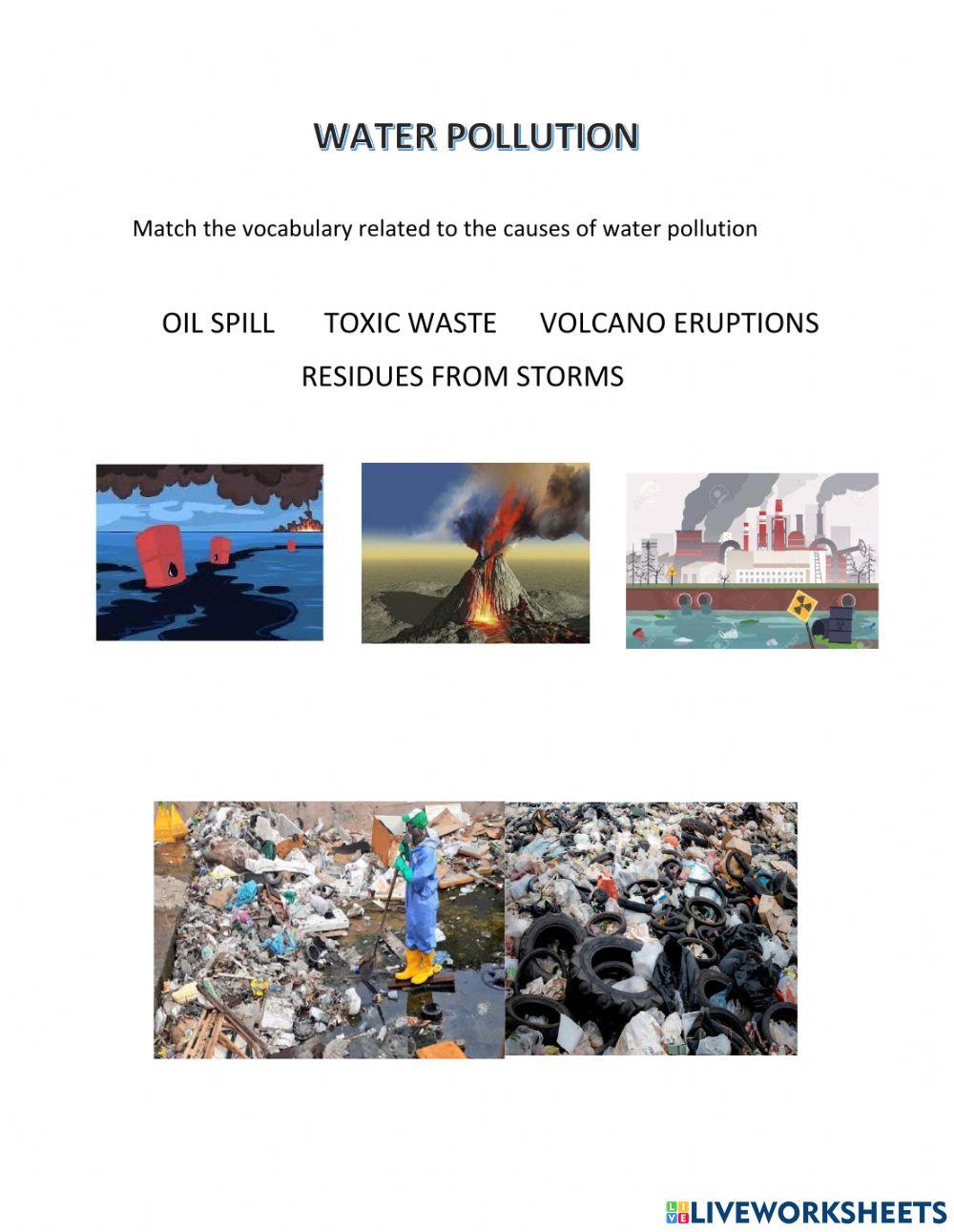 Water pollution vocabulary