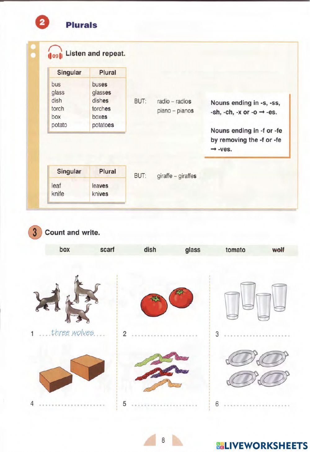 Regular plural noun Regular plural noun