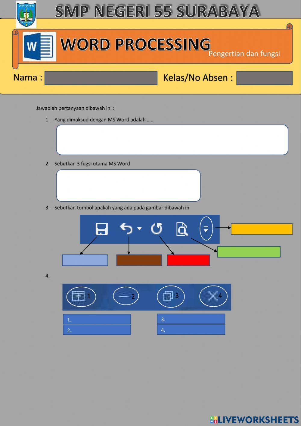Word Processing interactive activity | Live Worksheets