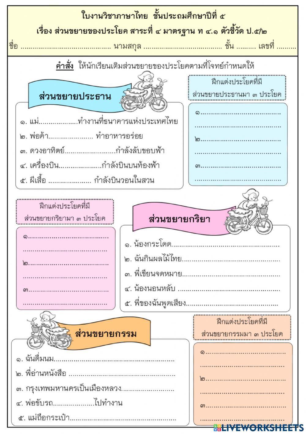 ส่วนขยายของประโยค
