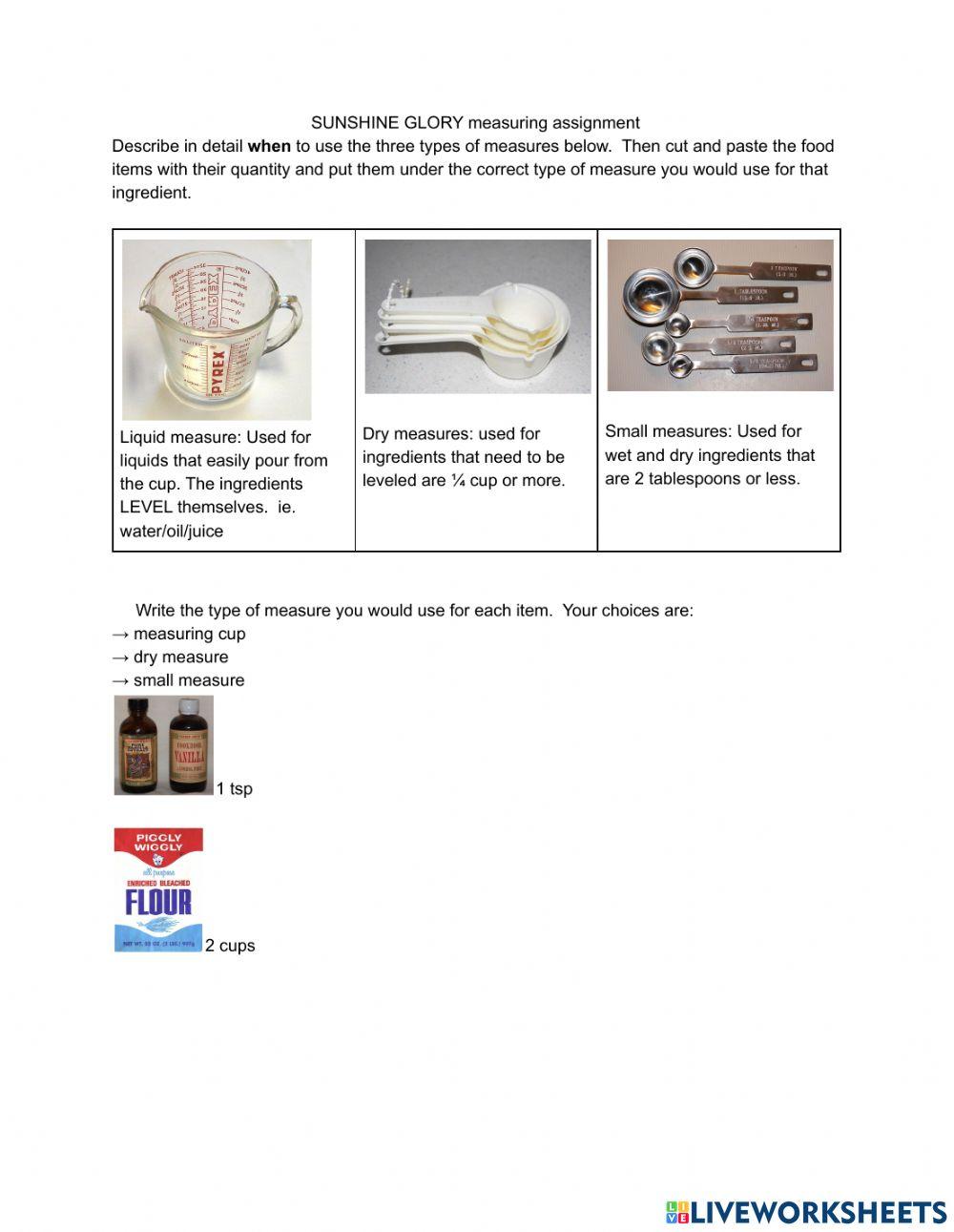 Measuing in the kitchen