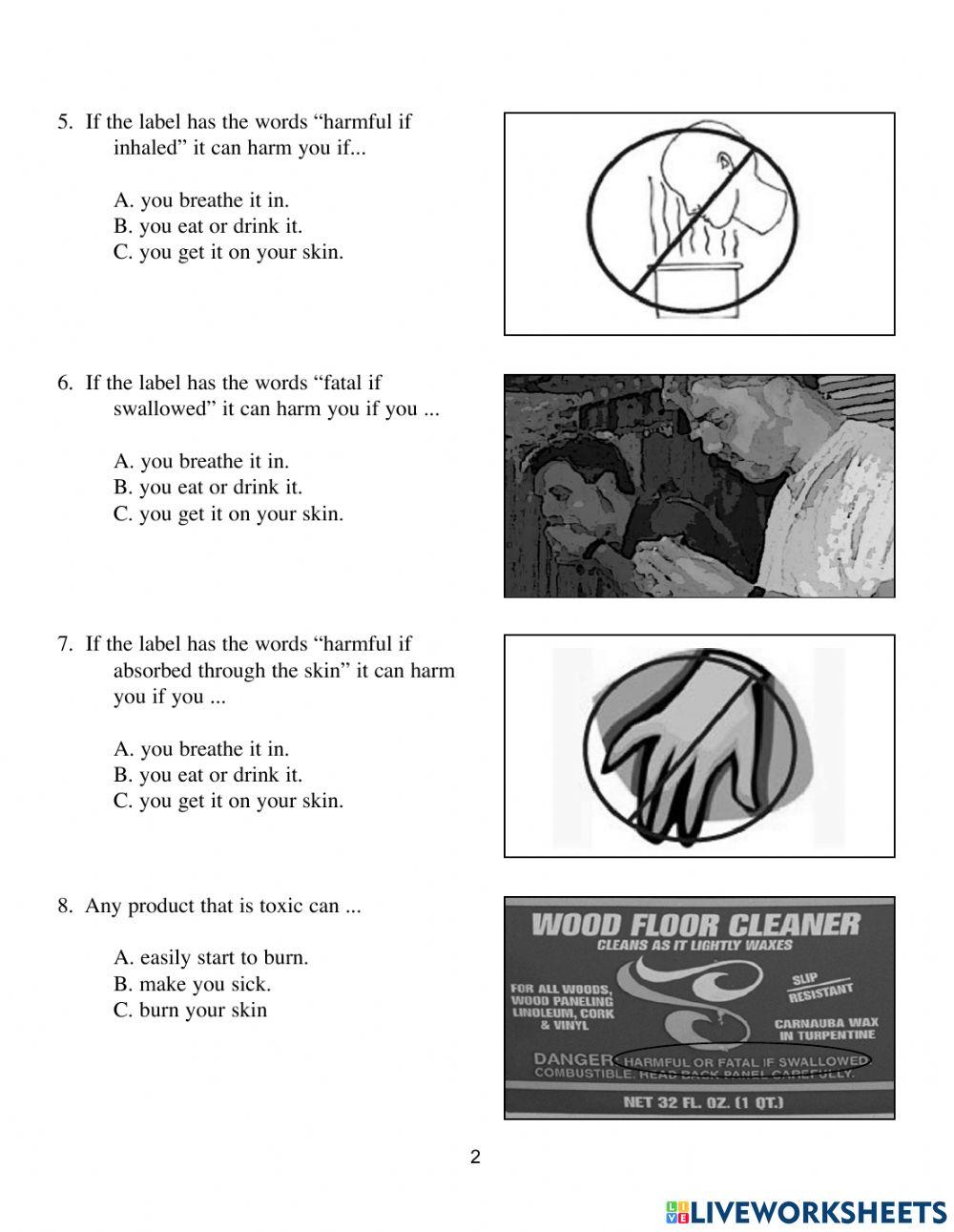 Cleaning products safety in class use