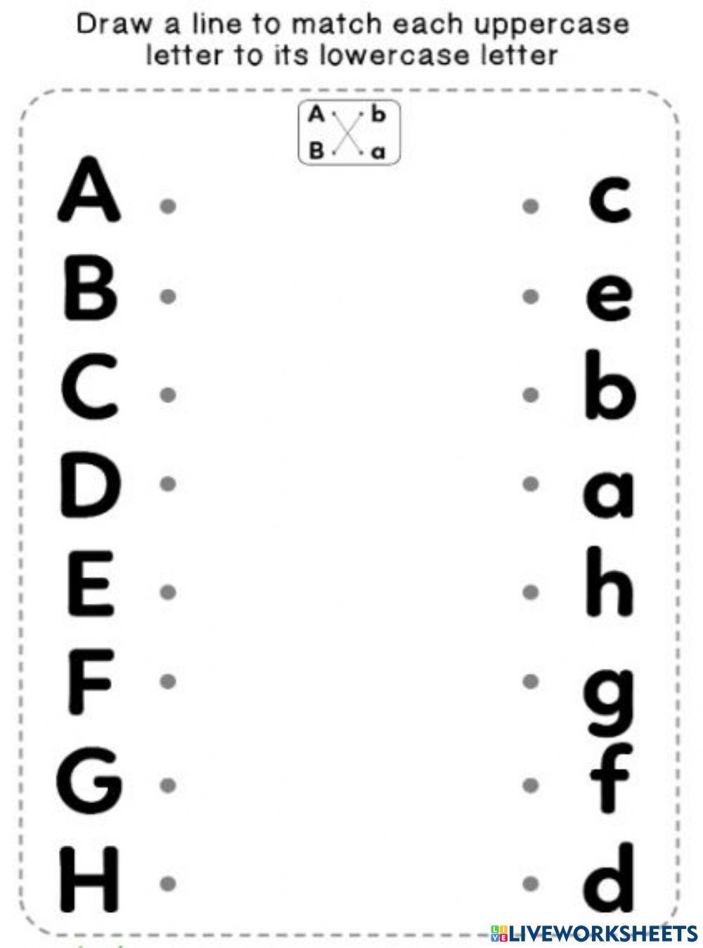 Match capital letter to its small letter worksheet live worksheets