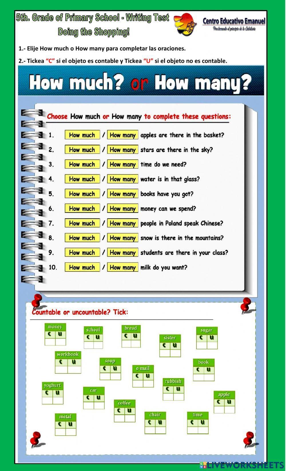 5to. de. Primaria. Final Test - 13-09-2021