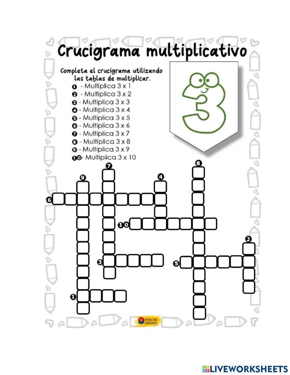 Crucugrama sobrelas tablas