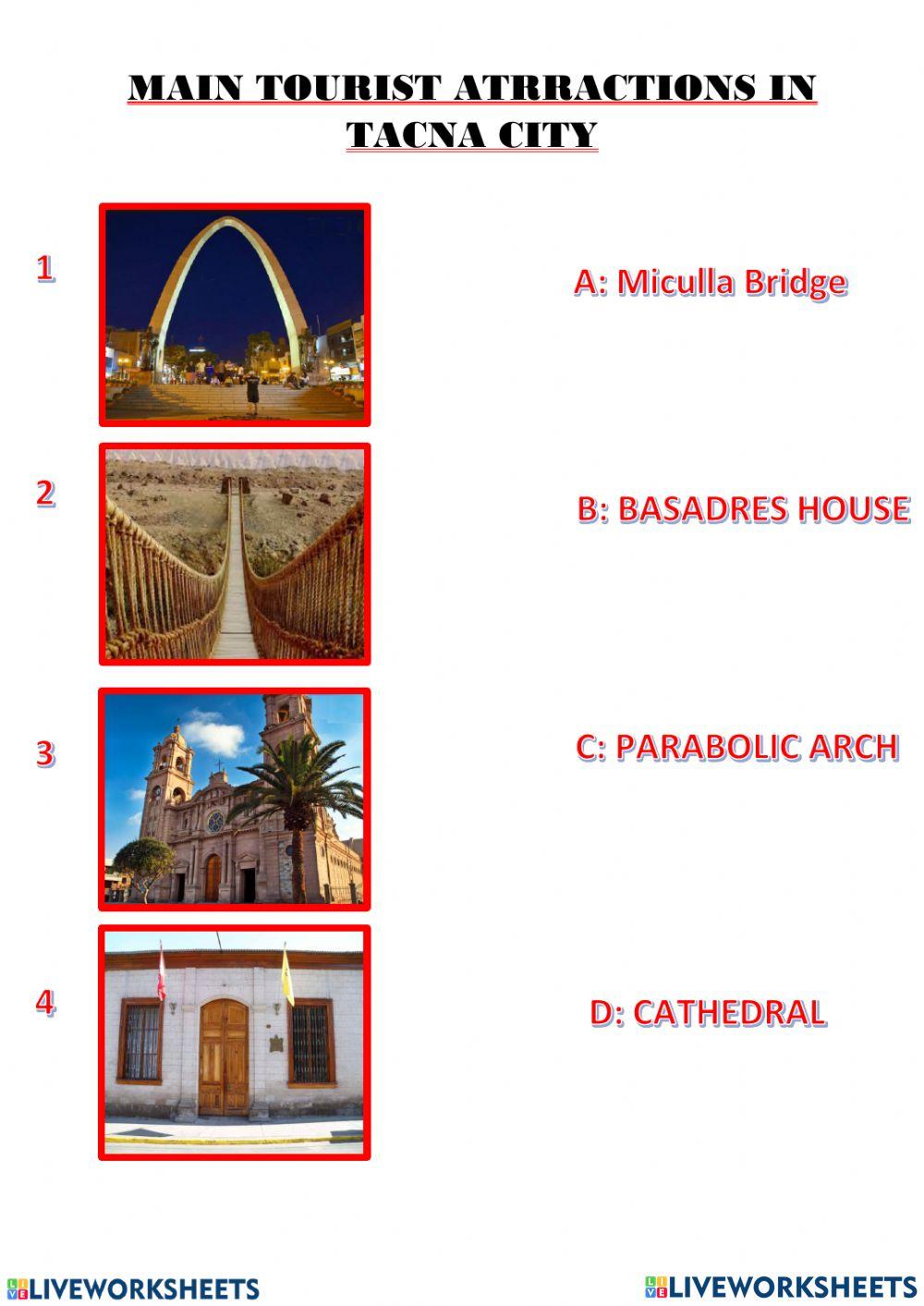 Main tourist attractions in tacna