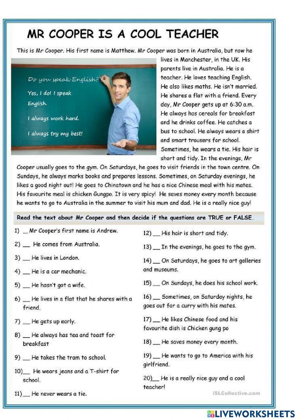 Present simple routine