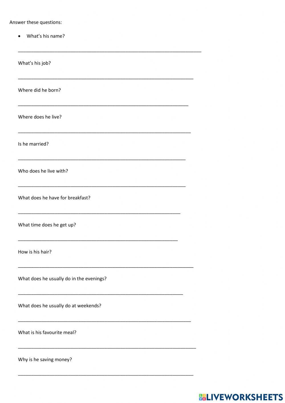 Present simple routine