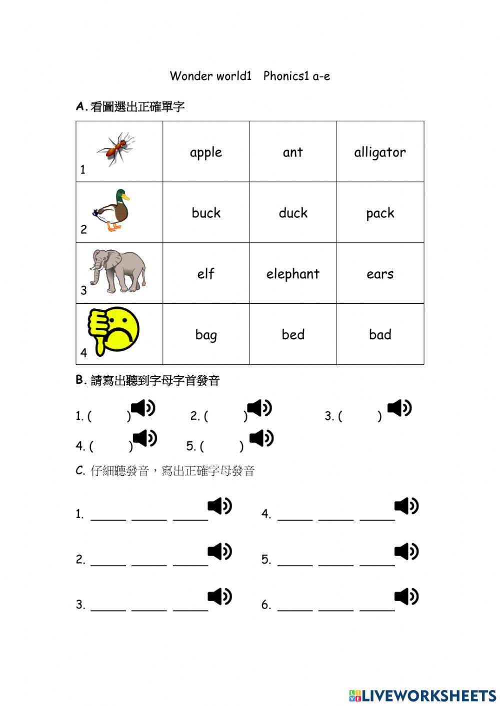 Wonder world1 Phonics