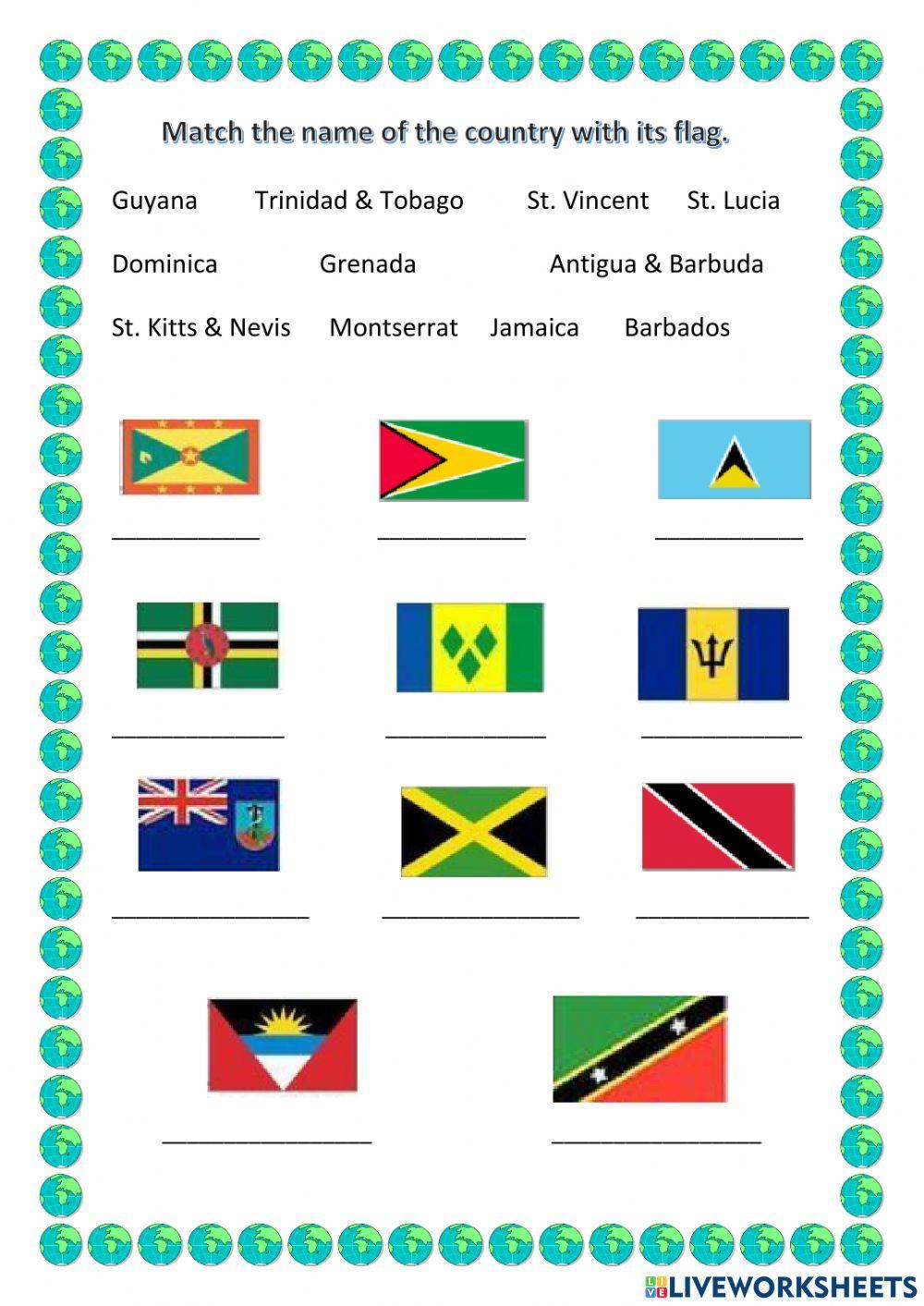 Caribbean Flags Worksheet Live Worksheets 48% OFF