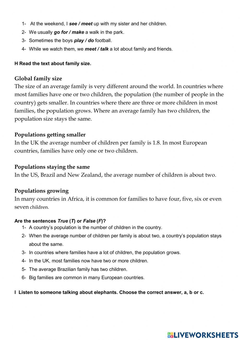 Global Elementary Test Unit 3