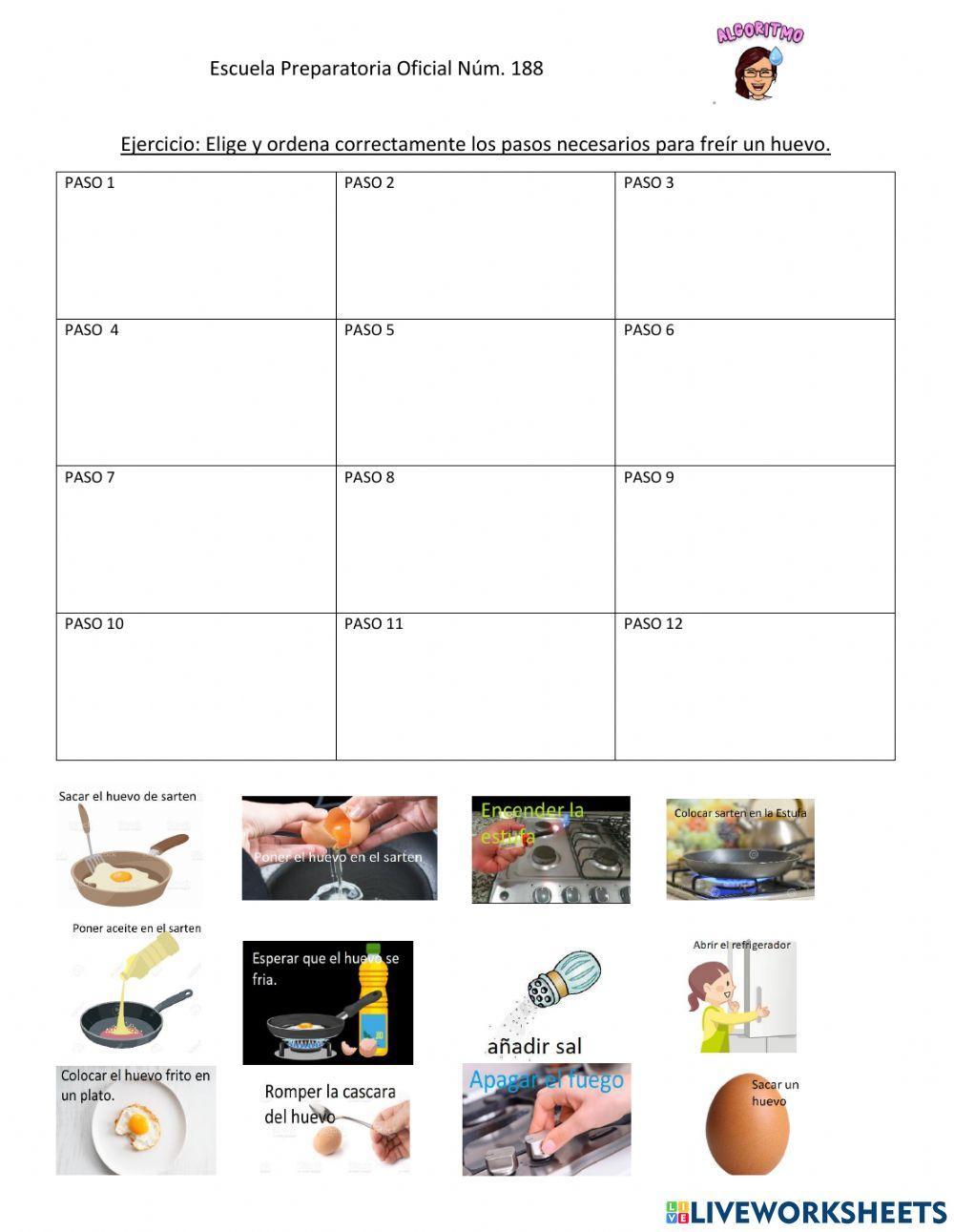 Algoritmo para freír un huevo