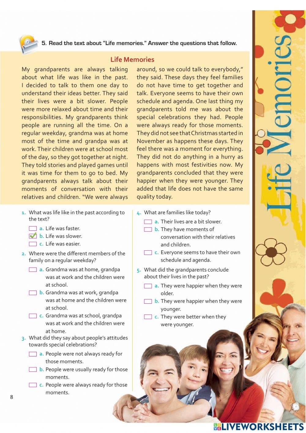 Reading- Life Memories