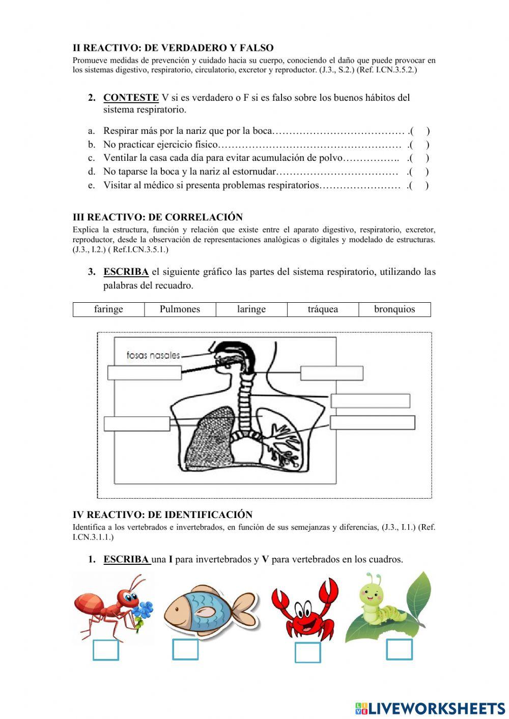 Evaluacion de Diagnostico Ciencias Naturales