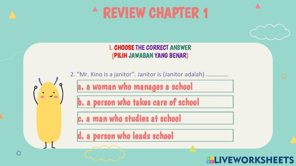 Review chapter 1-she is a librarian