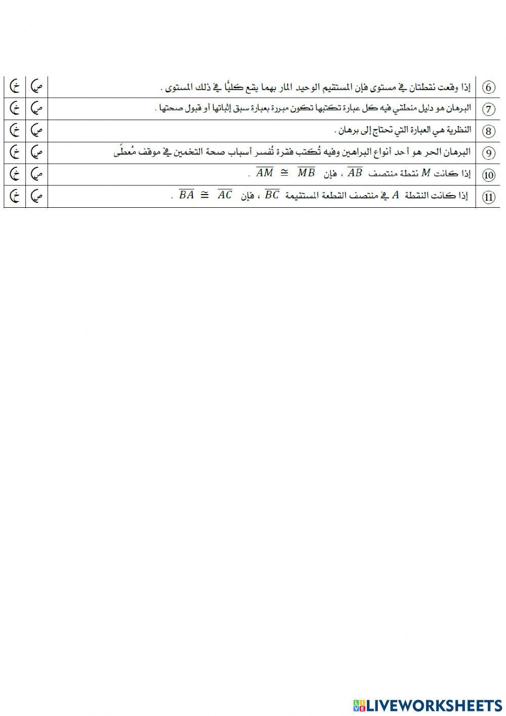 المسلمات والبراهين الحرة 1