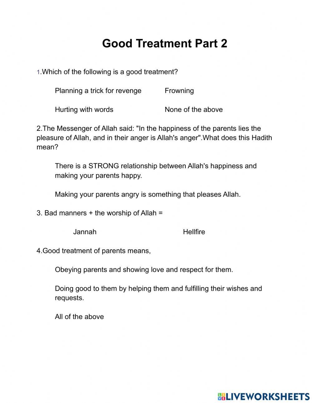 Good treatment part 2