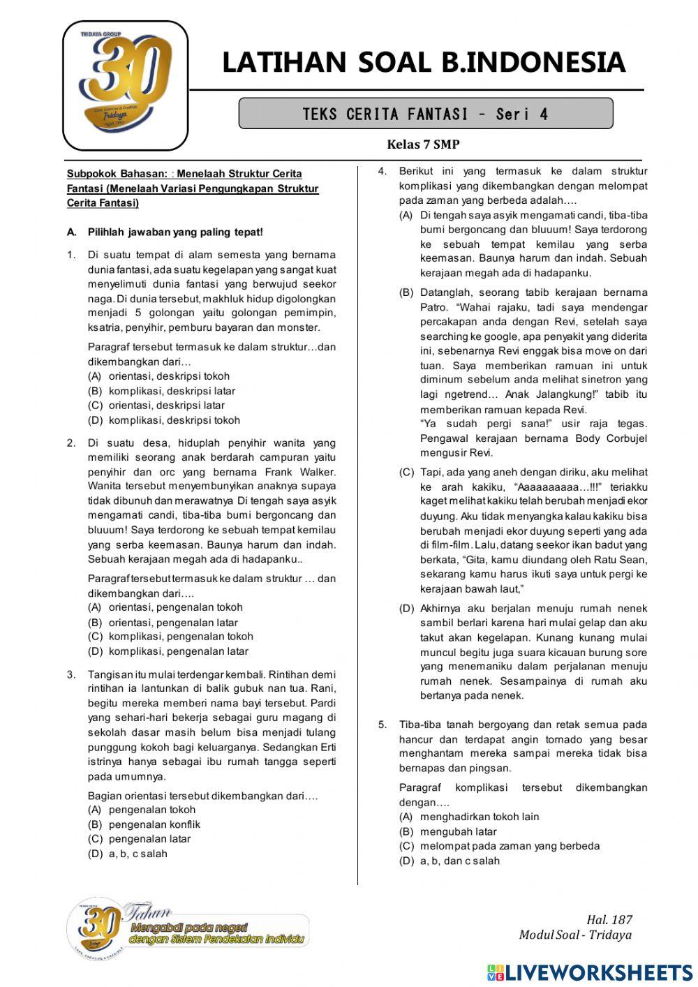 Teks Cerita Fantasi seri 4