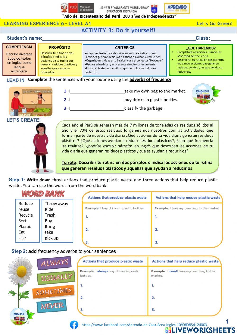 Learning Experience 6: Activity 3: Do it yourself! - A1