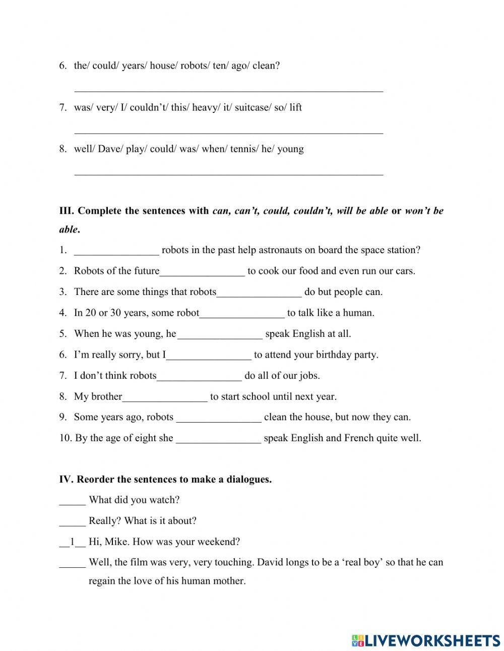 Unit 12 - Worksheet 2 - Grade 6