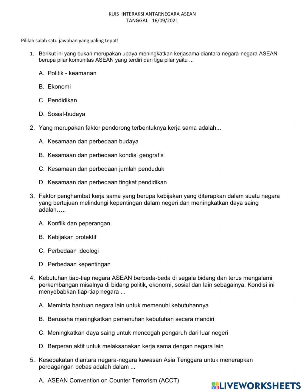 Interaksi Antarnegara ASEAN 1