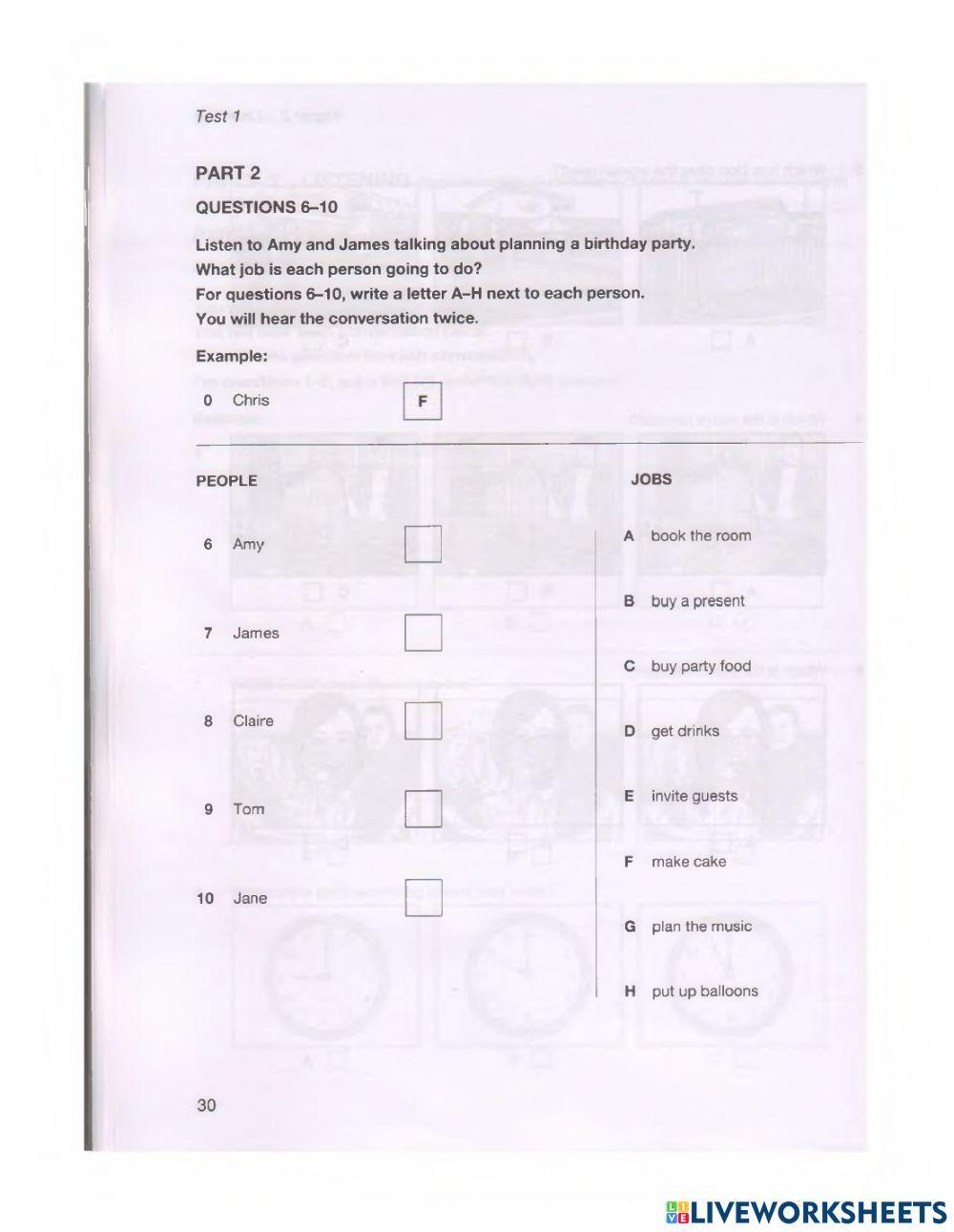 MID TEST - KET ADV -listening