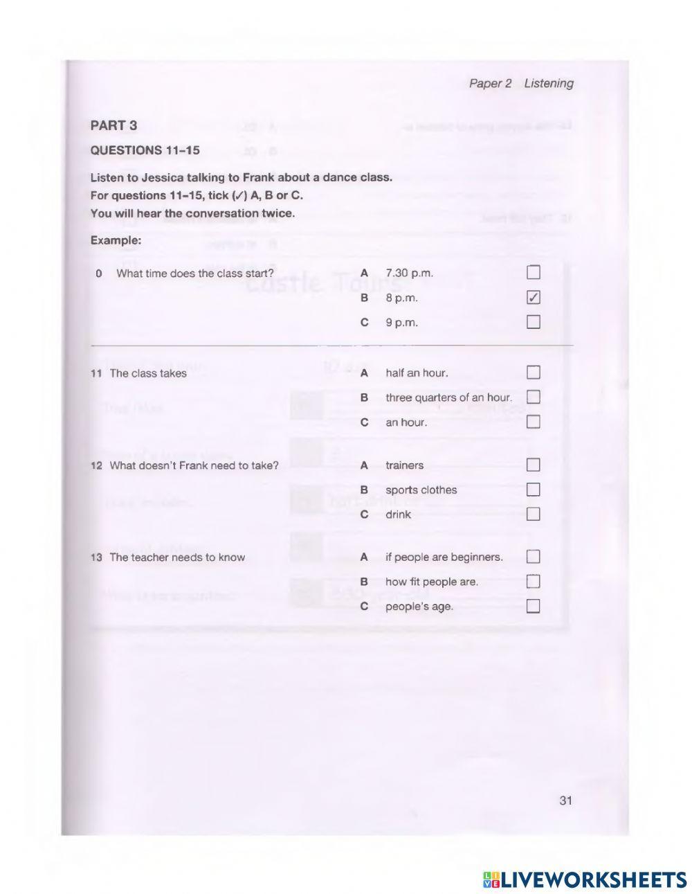 MID TEST - KET ADV -listening