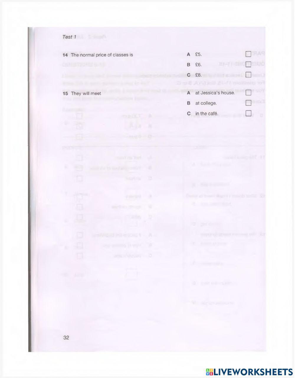 MID TEST - KET ADV -listening