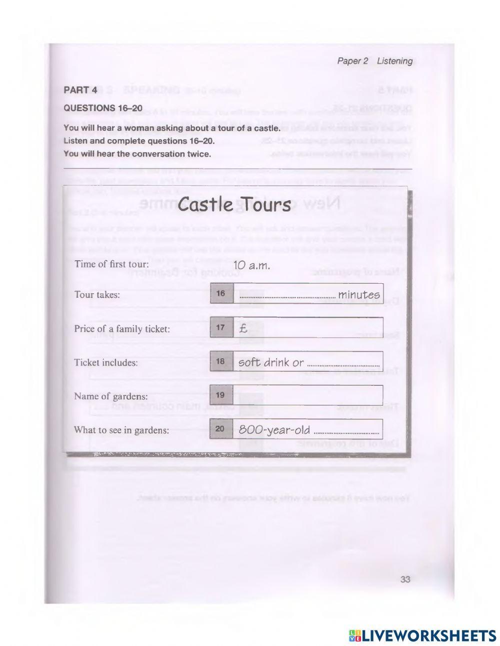 MID TEST - KET ADV -listening