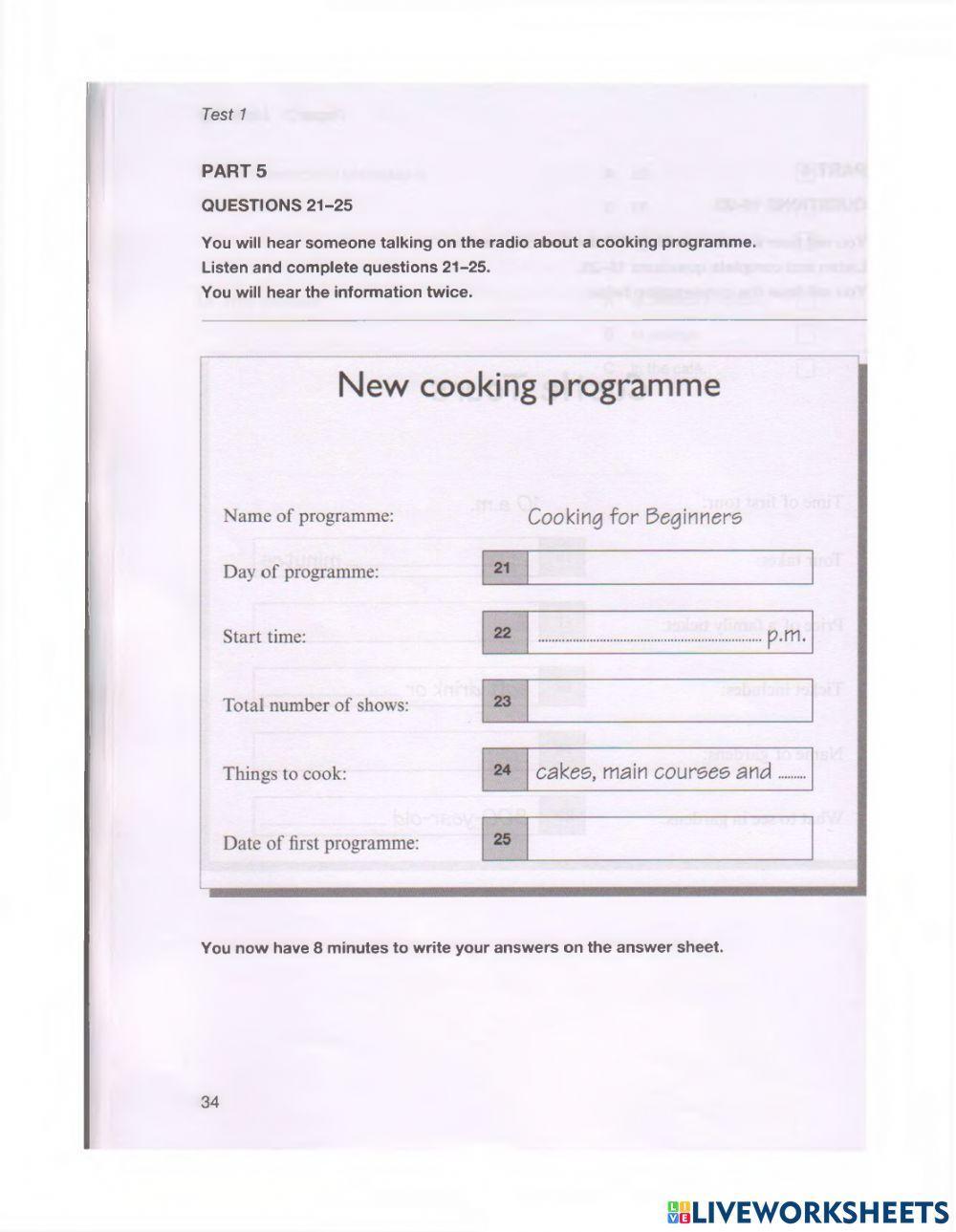 MID TEST - KET ADV -listening