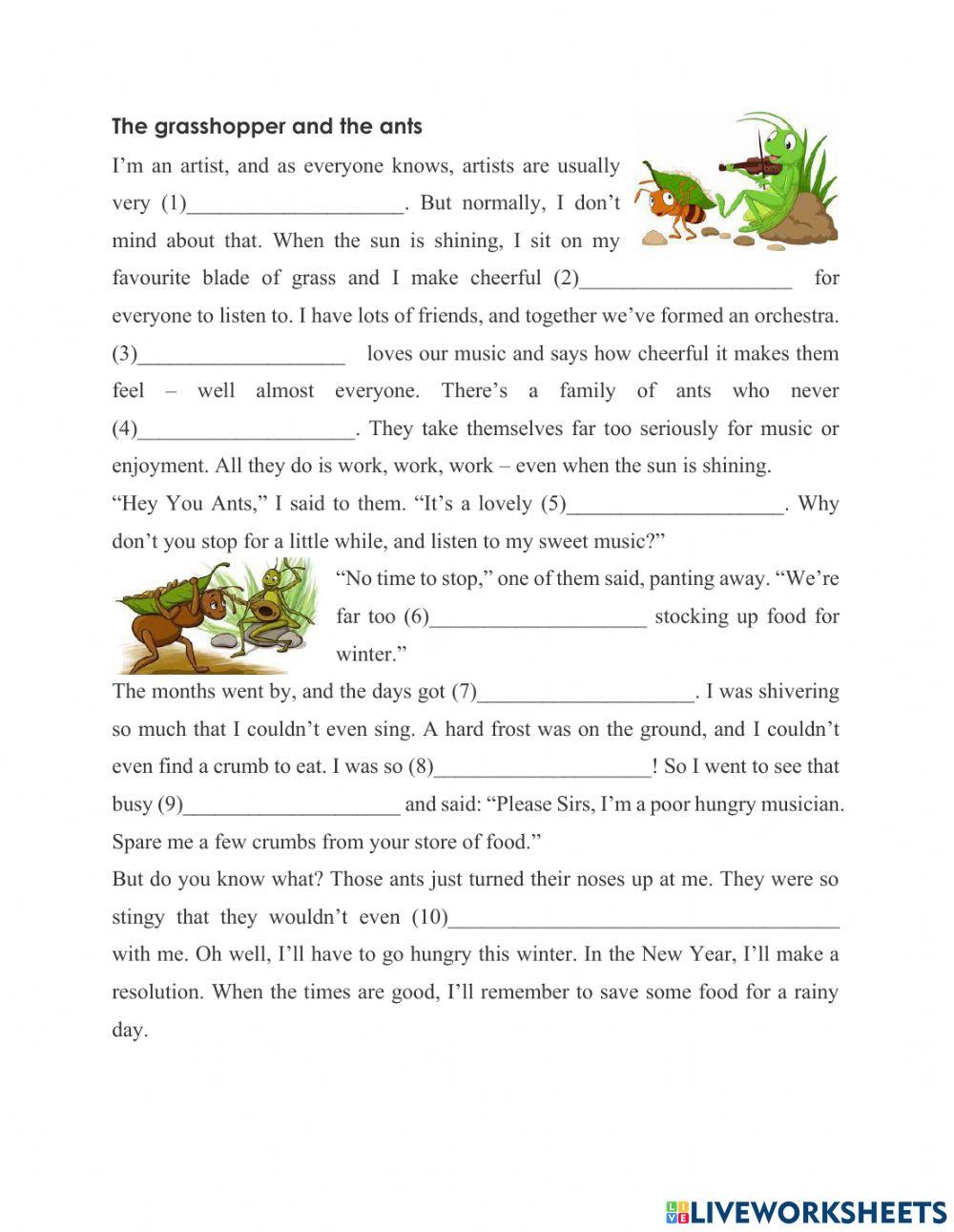 The grasshoper and the ant