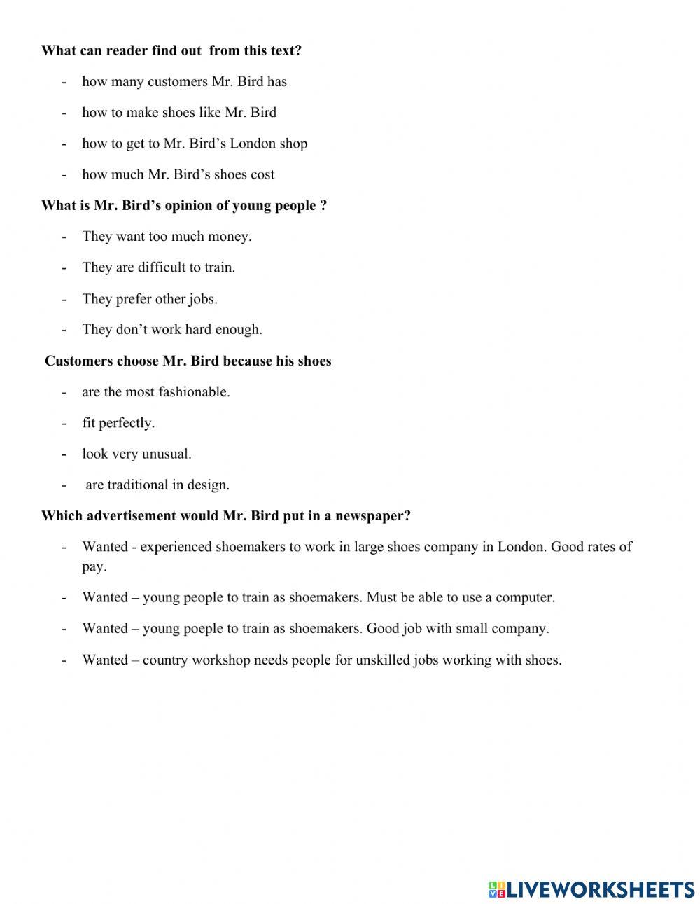 Regular test 1 - English 3