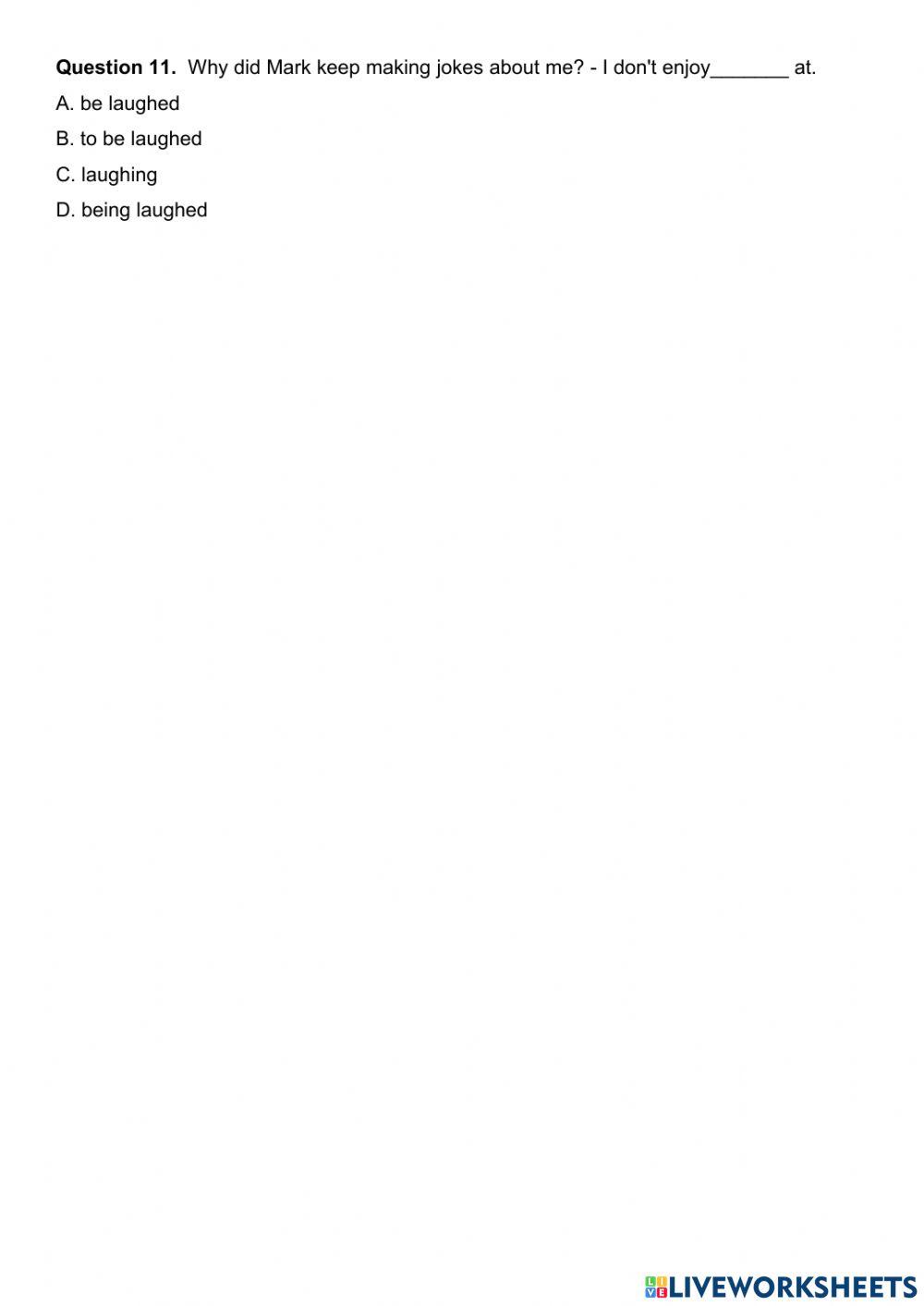 Passive voice multiple choice