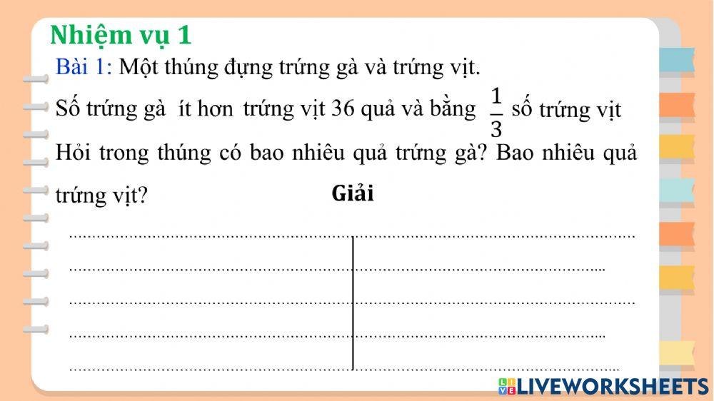 Toán - Tuần 3 - Tiết 3: Ôn tập về giải toán