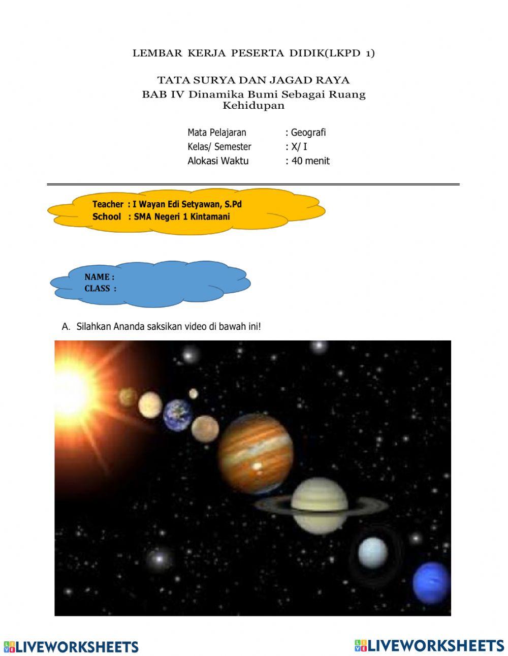 Latihan soal tata surya